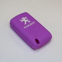 Силиконовый чехол для ключа зажигания Peugeot (тип 2) 3 кнопки фиолетовый