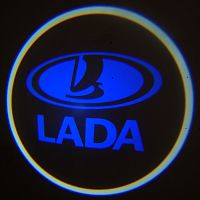 Подсветка в двери с логотипом Лада
