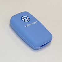 Силиконовый чехол для выкидного ключа зажигания Volkswagen (тип 2) голубой